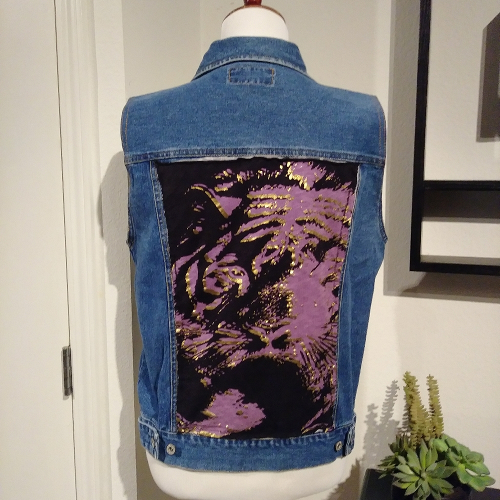 Vintage Tiger Jean Jacket Vest